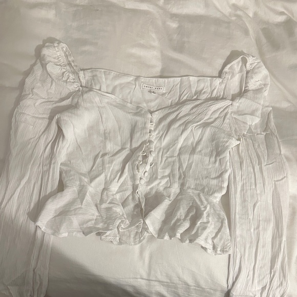 White Ruffled Off-Shoulder Top - Picture 1 of 1